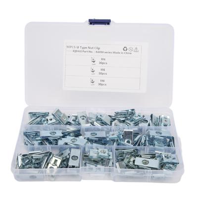 90 шт. автомобильные крепежные гайки-зажимы антикоррозийные U-образные крепежные зажимы для замены панели кузова автомобиля