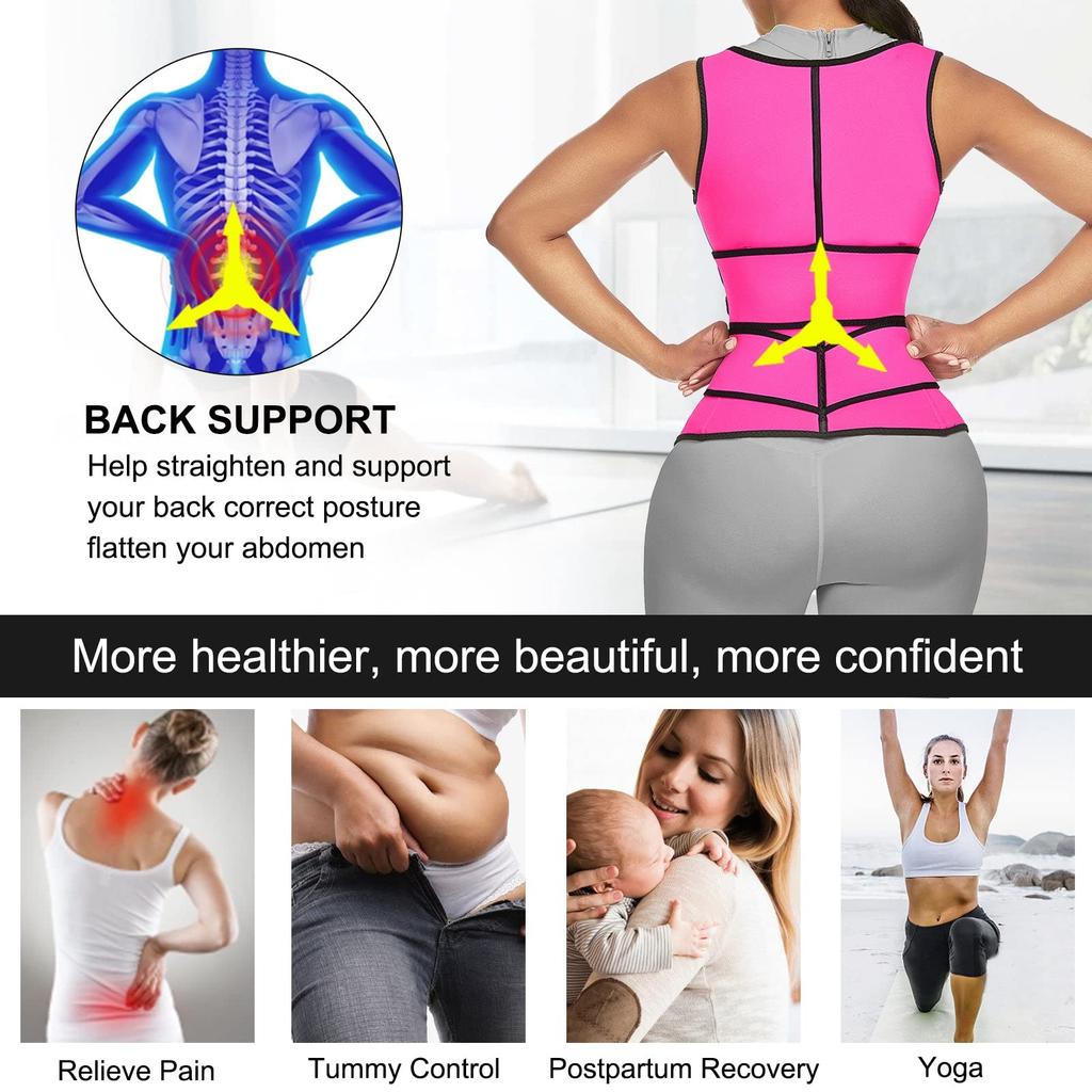 Неопреновый жилет для тренировок на талии для женщин, пояс для похудения больших размеров, корректирующая одежда для тренировок, топы на бретелях для сауны, компрессионные рубашки для коррекции фигуры
