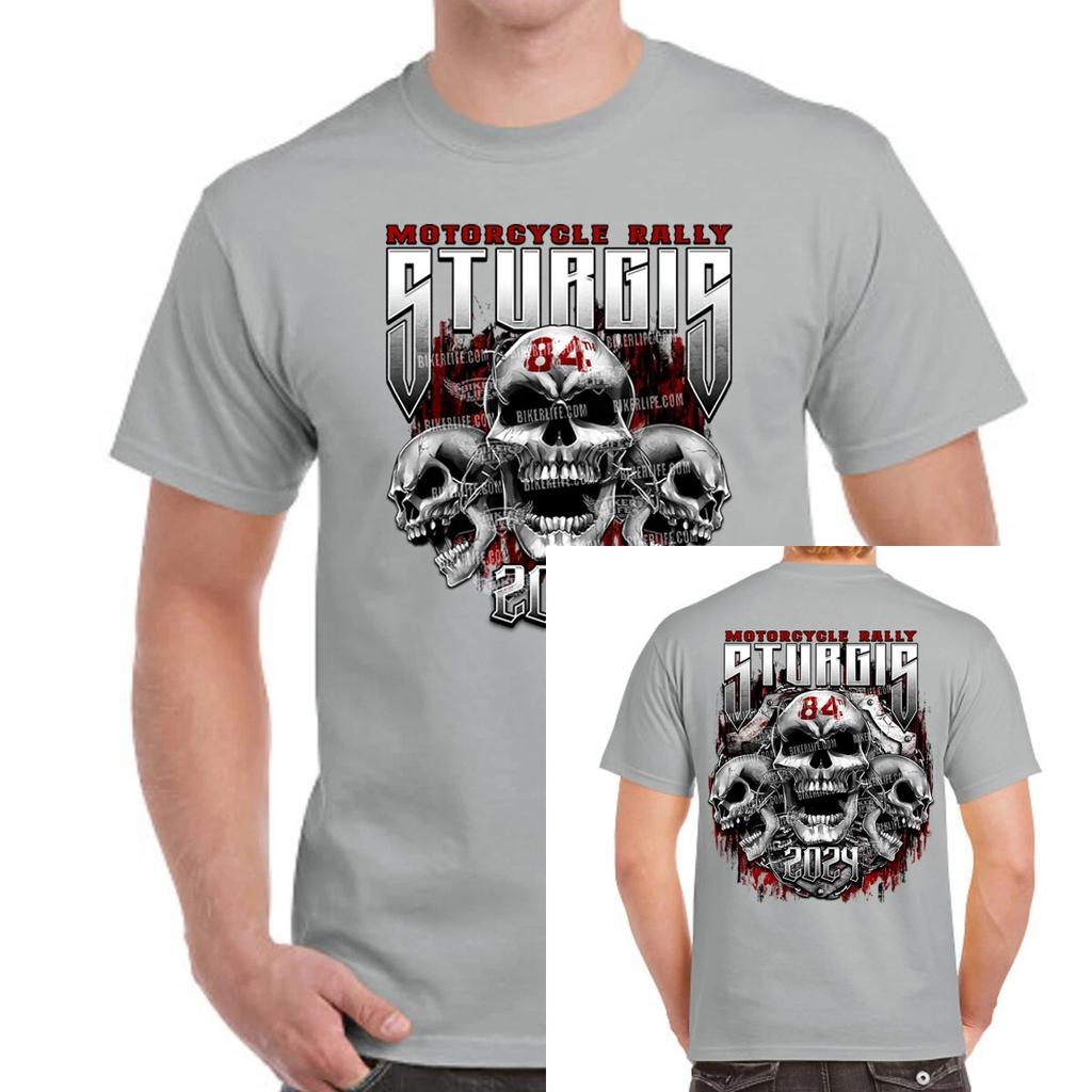 2024 Sturgis Motorcycle Rally Chained Shield Tshirt Highend Luxury Unisex Style Both Of Men And Women