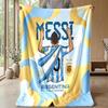 Argentina Football Printed Flannel Blanket Skin Friendly Warm Decorative Throw for Indoor Couch Bed Daily Use