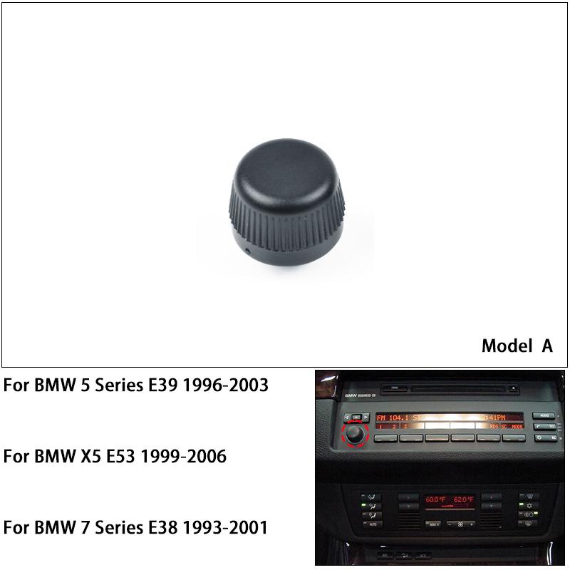 For Old BMW 3 5 7 Series Audio Switch Knob E39 E46 E66 Central Control CD Player Volume Knob Cover 1998-2006
