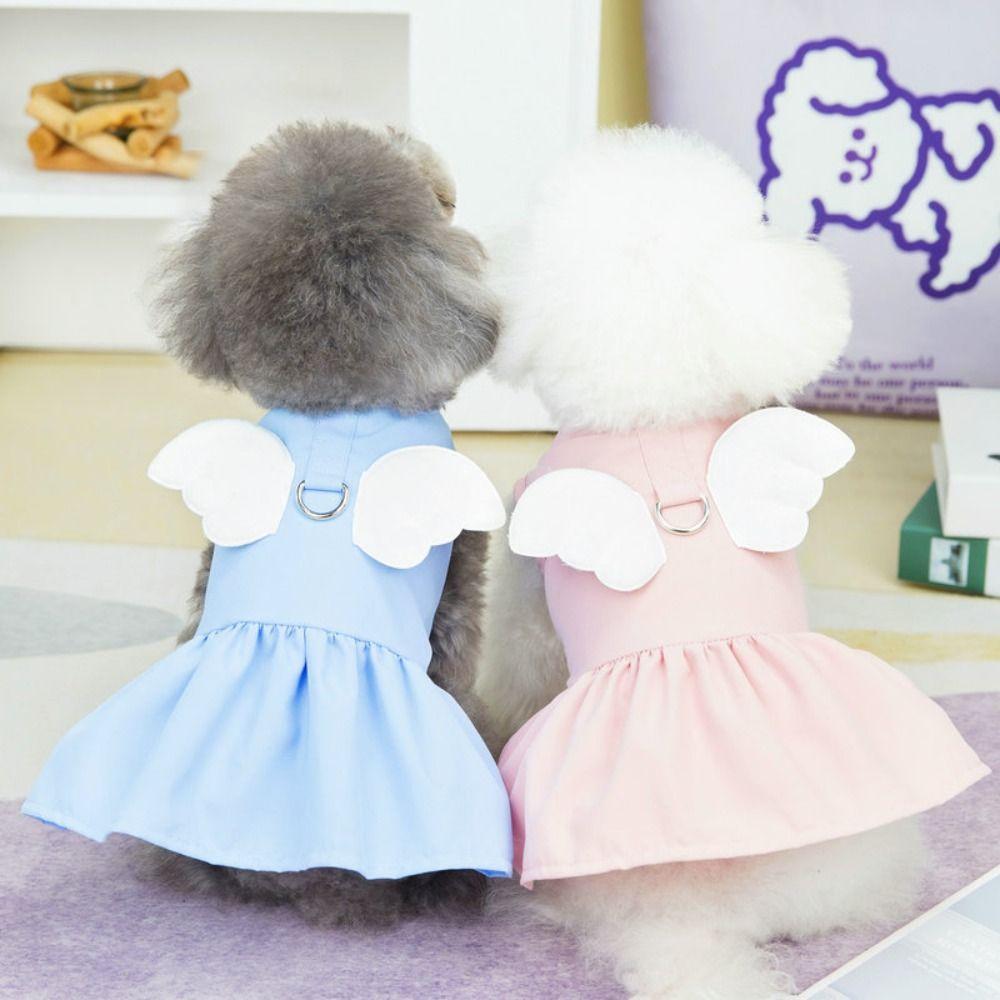 With Wings Pet Dog Angel Dress Breathable Pet Dress Skirt Yorkshire Puppy Dress Cat