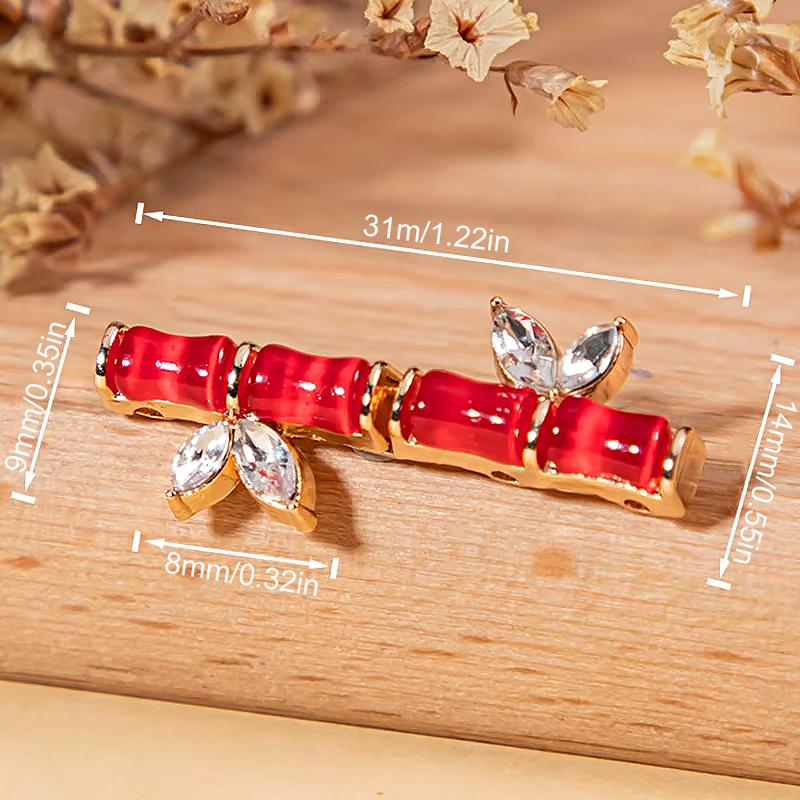 4 шт. пряжка из бамбукового узла в старинном стиле с бриллиантами, модные аксессуары для костюмов в китайском стиле, металлическая лягушка кошачий глаз