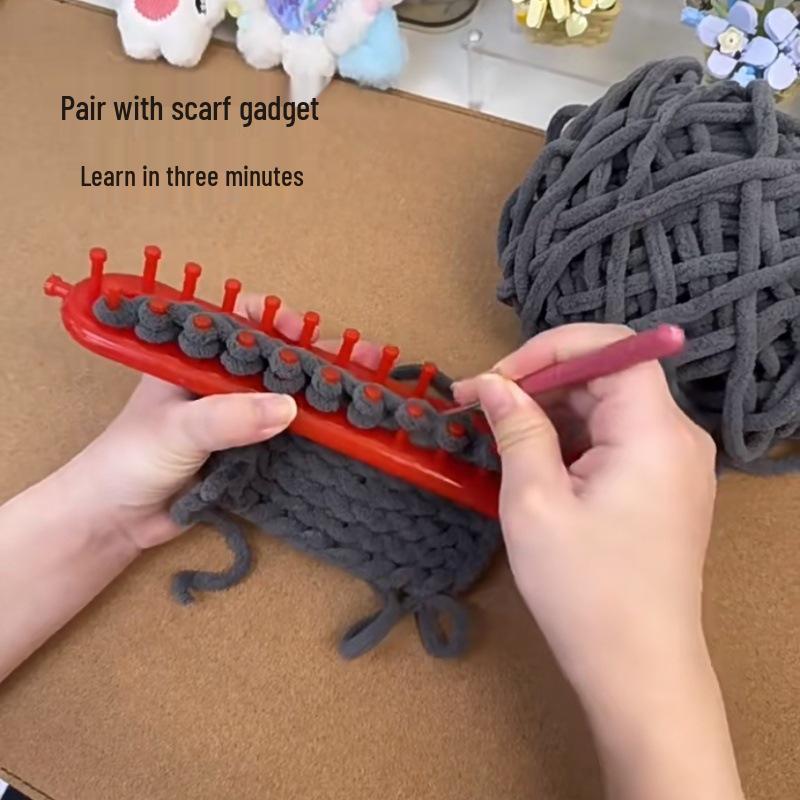 Карманный мишка Вязаный вручную шерстяной шарф Набор для DIY - Самодельный подарок для партнера