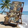 Custom Name Personalized Lionel Messi Print Beach Towel, for Trip Camping Beach Party Home Decor, Birthday Gift for Family & Friends