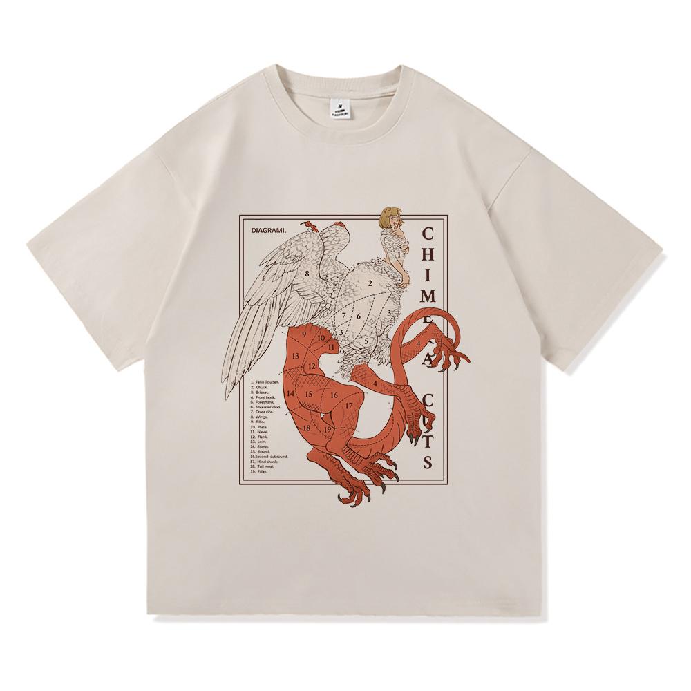 Dungeon Meshi Anime Stomach Skeleton Graphic T Shirt Unisex Unisex Funny Cartoon Loose Y2k Streetwear Aesthetic Short Sleeve Tops