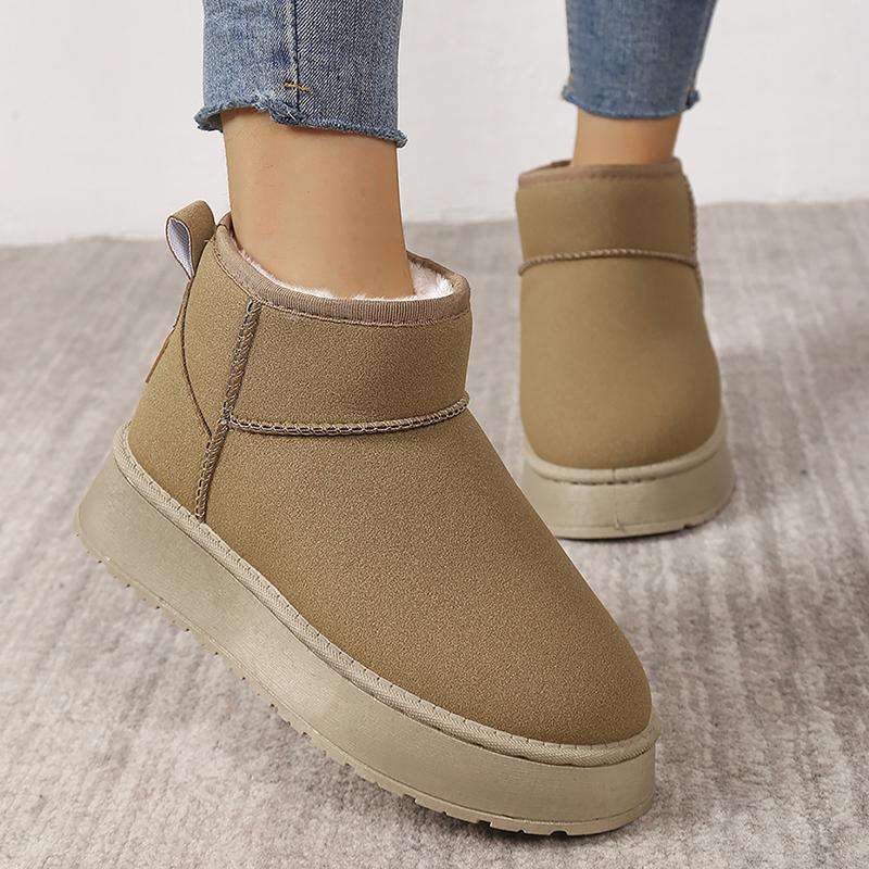 Fashion Autumn Winter Short Snow Boots for Women Solid Color Thicken Warm Cotton Shoes Woman Thick Bottom Non Slip Platform Botas Mujer