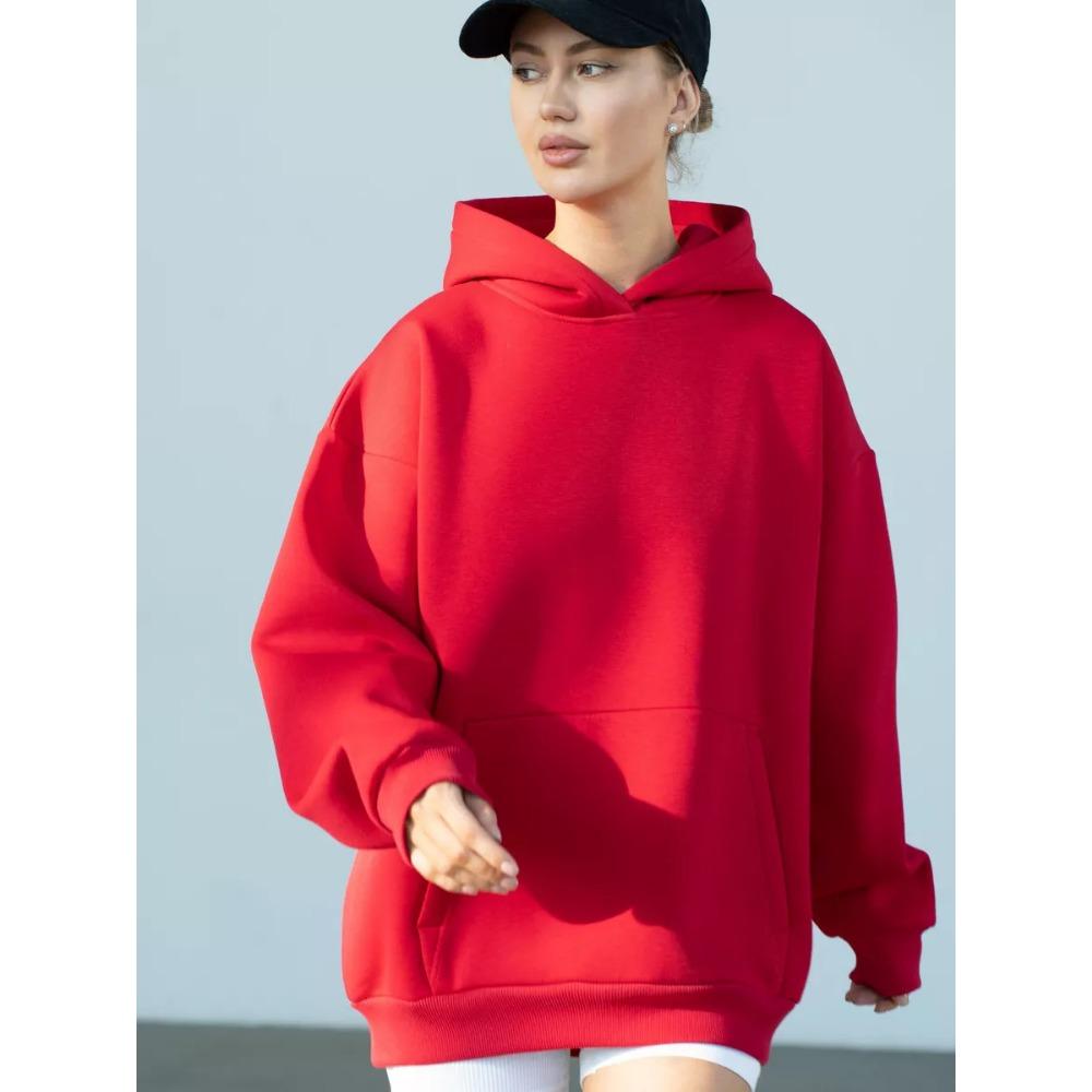 Женская толстовка с капюшоном и длинными рукавами, свободный верх