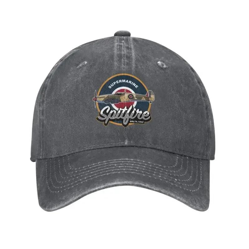 Custom Cotton Supermarine Spitfire Malta Baseball Cap for Unisex Women Fighter Plane WW Pilot Aircraft Airplane Dad Hat Hip Hop