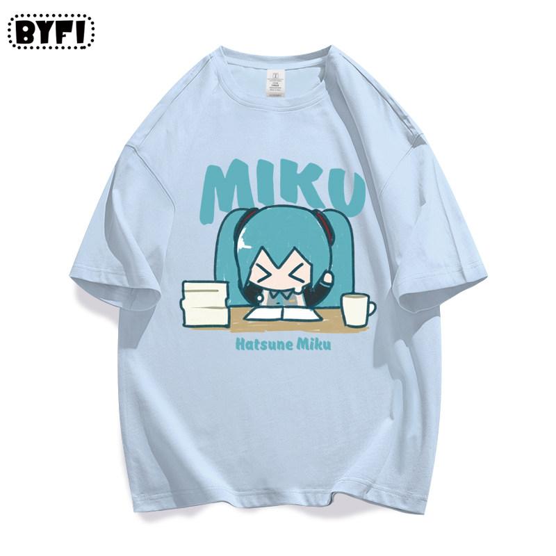 Hatsune Miku Collaborates on Future MIKU Line Style Short Sleeved Pure Cotton Printed New Casual Unisexs and Unisexs Clothing
