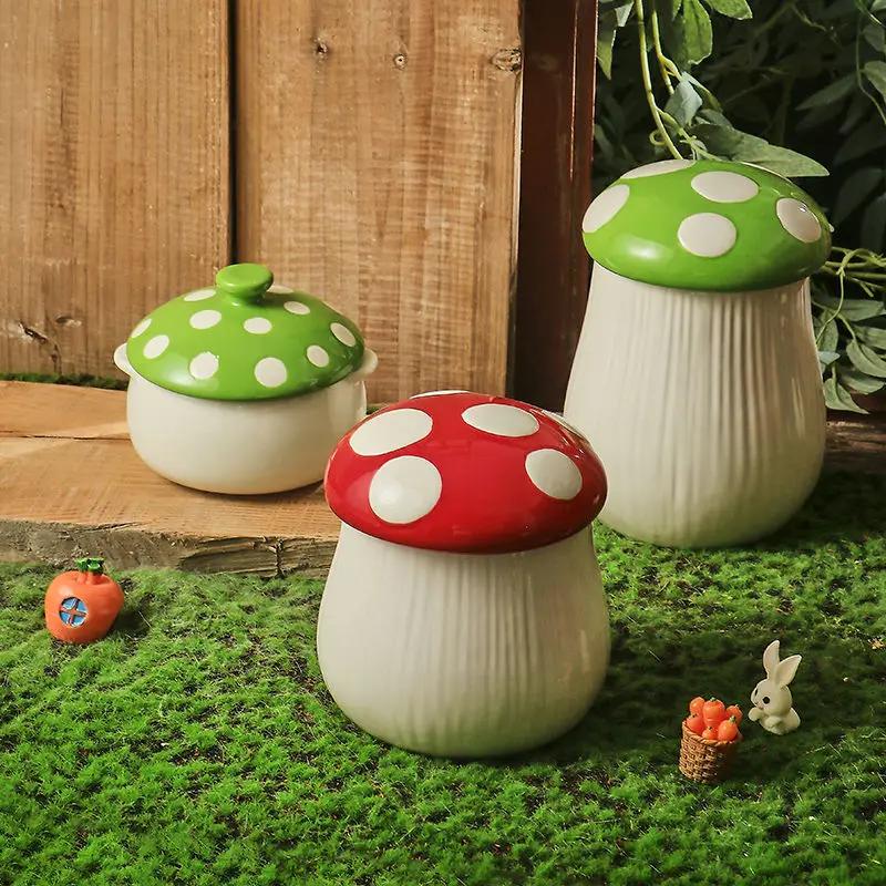 Красный Гриб Западная Паста Тарелка Керамическая Кофейная Чашка с Крышкой Изысканная Десертная Салатница Кухонная Керамическая Чашка для Рагу Грибной Декор