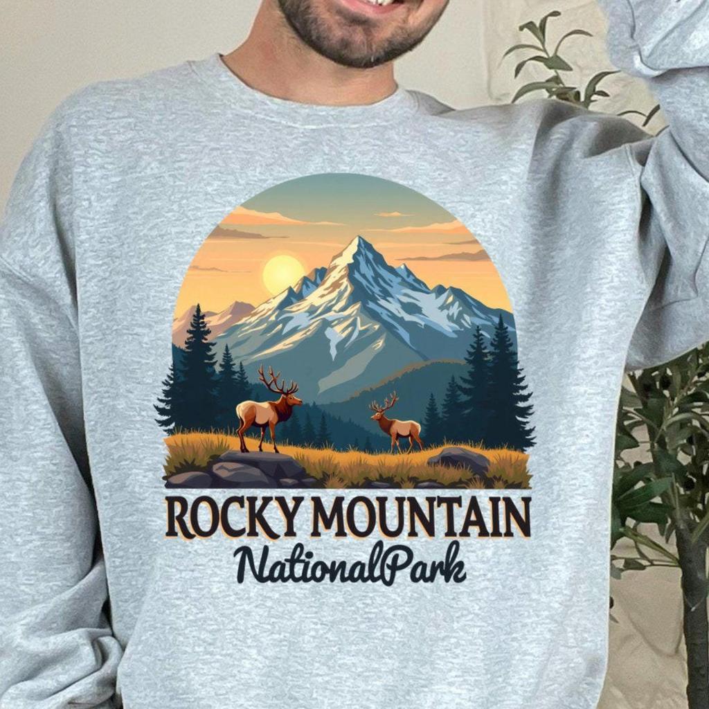 National Park T-Shirt and kids tshirt, Rocky Mountain Design, Adventure Lover Gift, Vintage Style Graphic Tee, Nature Scenery Apparel
