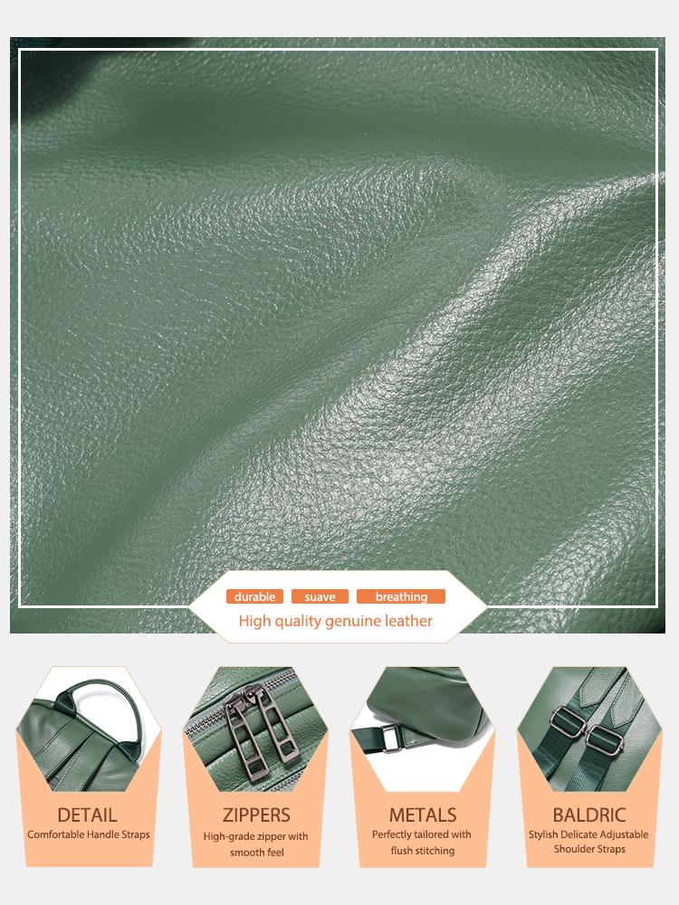 Zency темно-зеленый рюкзак из натуральной кожи для женщин дорожный рюкзак школьный рюкзак 2024