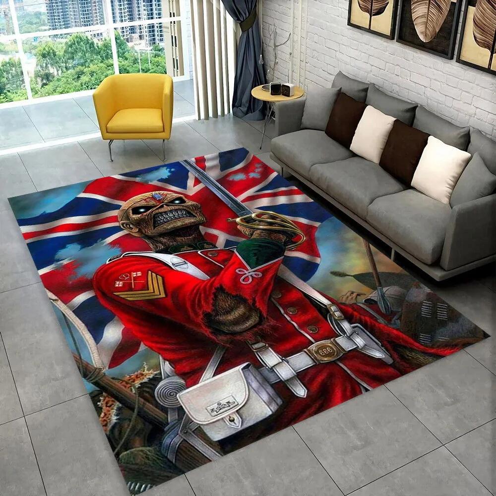 3D I-Iron-M-Maidens Metal Music Rug Carpet for Living Room Bedroom Decor,kids Play Non-slip Decoration for Sofa Doormat Gift