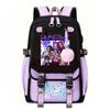 K-Pop Anime Printed Backpack Teens School Bag With Spine Support 20-35L Capacity Oxford Fabric Unisex College Style