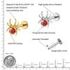 Right Grand ASTM F136 Titanium 16G CZ Spider Cartilage Earring Animal Spider Helix Tragus Lobe Stud Halloween Piercing Jewelry