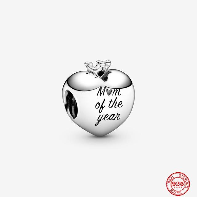 S925 серебряные тонкие бусины подходят для модного оригинального браслета, ожерелье, кулон для женщин, висячие блестящие подвески для мамы, ювелирные изделия