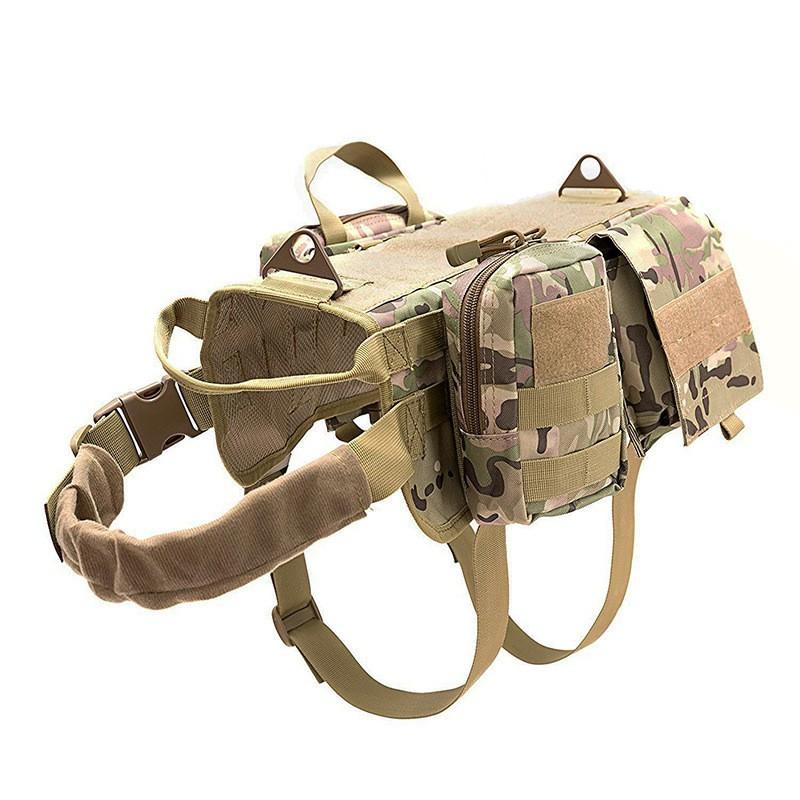 Tactical Dog Vest Harness Set Training Outdoor Activities Durable Nylon Wear-Resistant Medium To Large Breeds