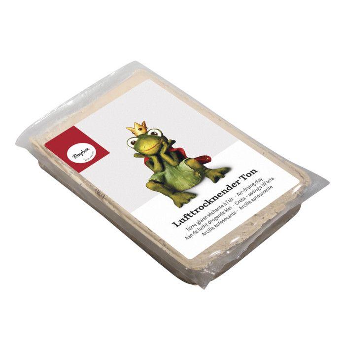 Terre glaise séchante à l'air, 1kg, blanc