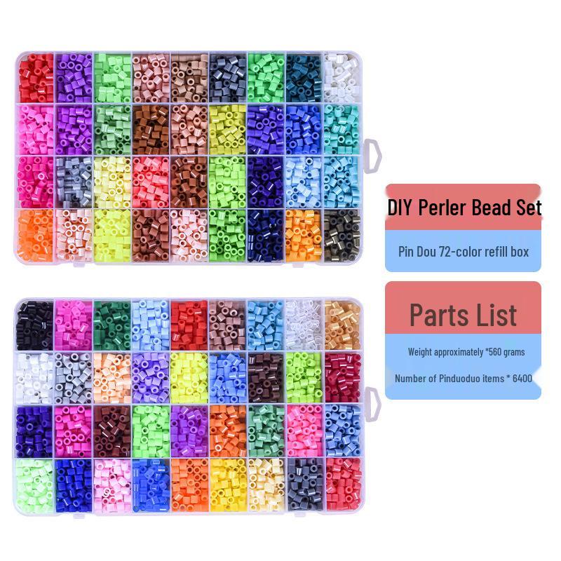 Набор бусин Perler 5 мм: 72 Цвета DIY Образовательная Пазл-Игрушка для Детей