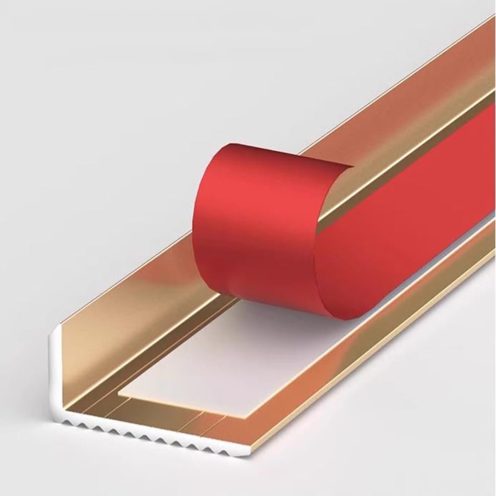 Non-Slip Stair Nosing, Metal Self Adhesive Stair Edge Protector, Aluminum Step Edge Trim StripsCorner Guards, L-Shaped Edging Transition Strip (Style