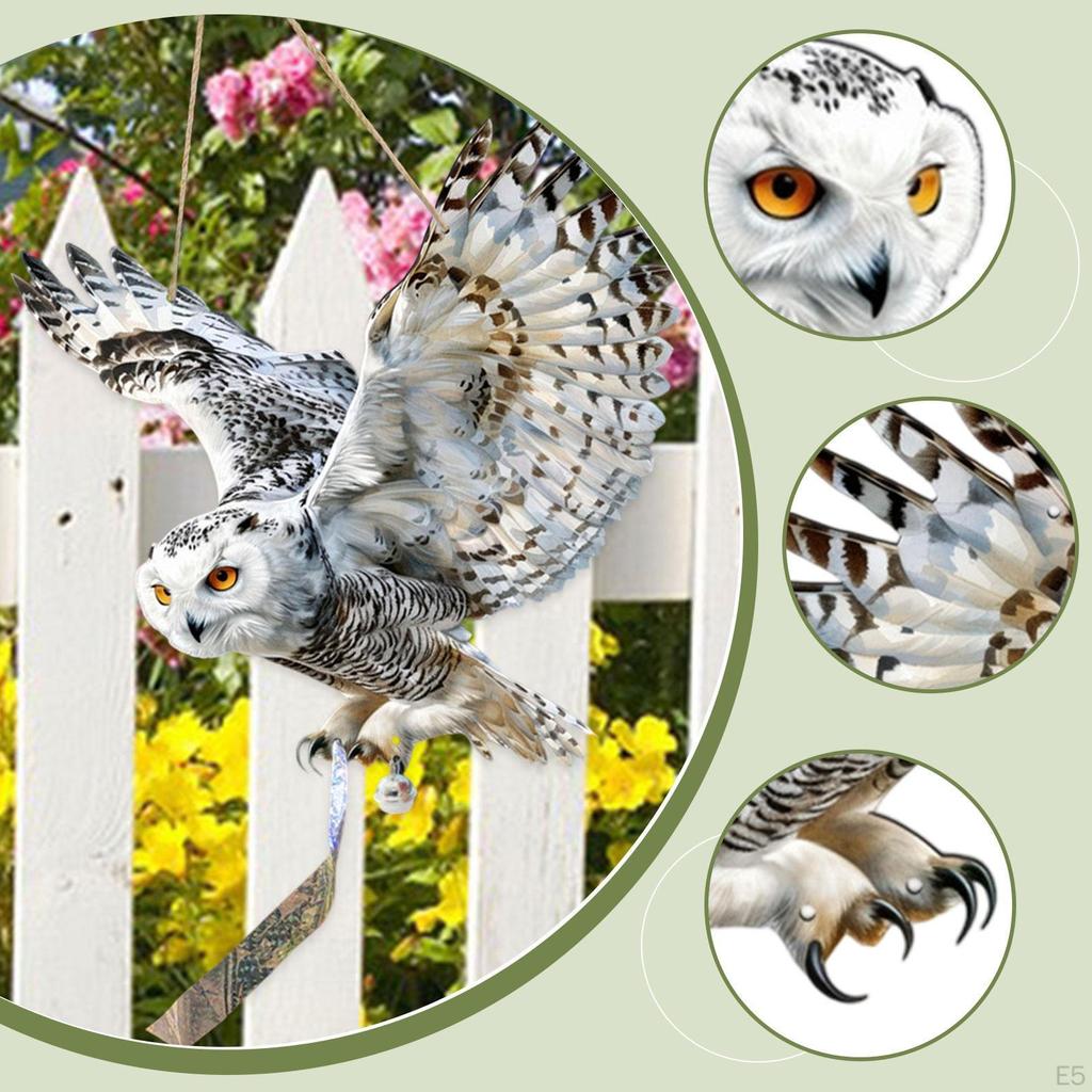 Декоративная подвесная птица сова с веревкой и лентой ПП украшение для забора Идеально для улицы