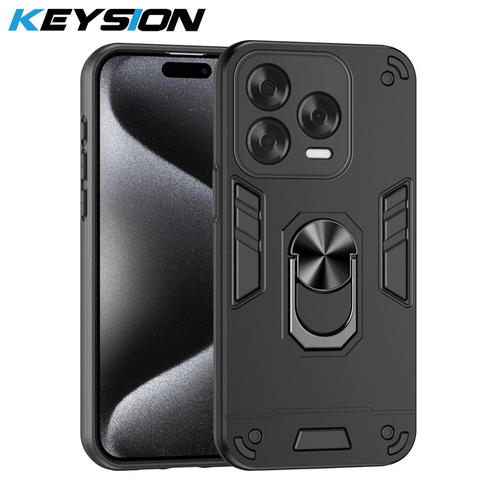 KEYSION Противоударный защитный чехол для ZTE Blade V70 Vita Silicone + PC Camera Protection Ring Stand Phone Cover для Blade V70 Design
