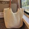 2024 Summer Women's Large Straw Tote: Braided Beach Bag for Seaside Vacations, One-Shoulder Design