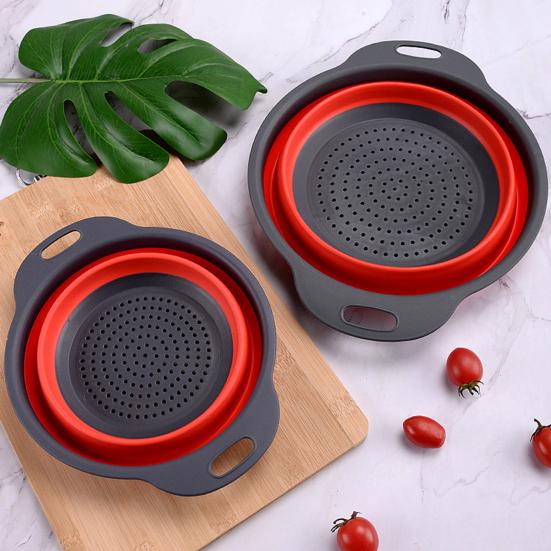 Складная корзина для слива с быстрым сливом, термостойкая, без содержания бисфенола А, кухонный дуршлаг для фруктов и овощей с ручками