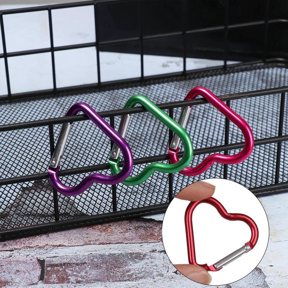 Tool Water Bottle Hanging Keychain Clip Keyring Hook Heart-shaped Buckles Aluminum Carabiner