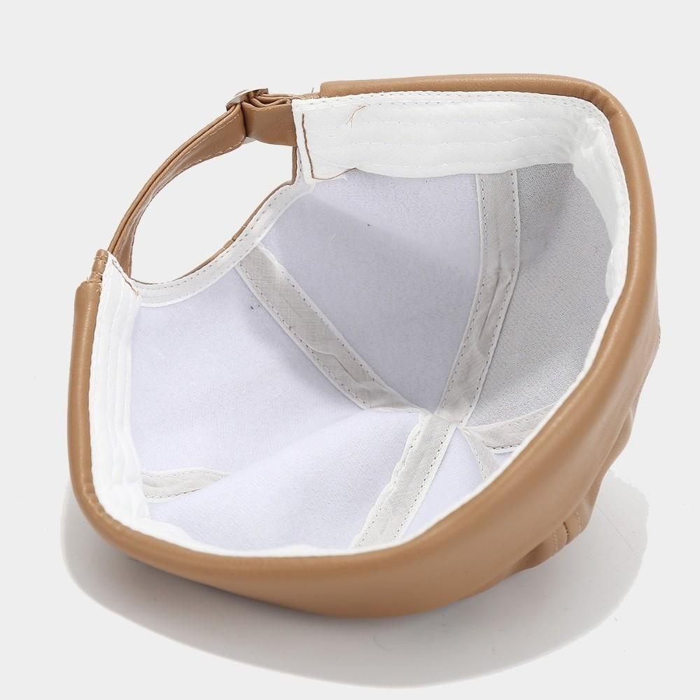 Регулируемая шляпа-баклажан Кожаная модная кепка Модная круглая без полей Шляпа домовладельца Streetwear