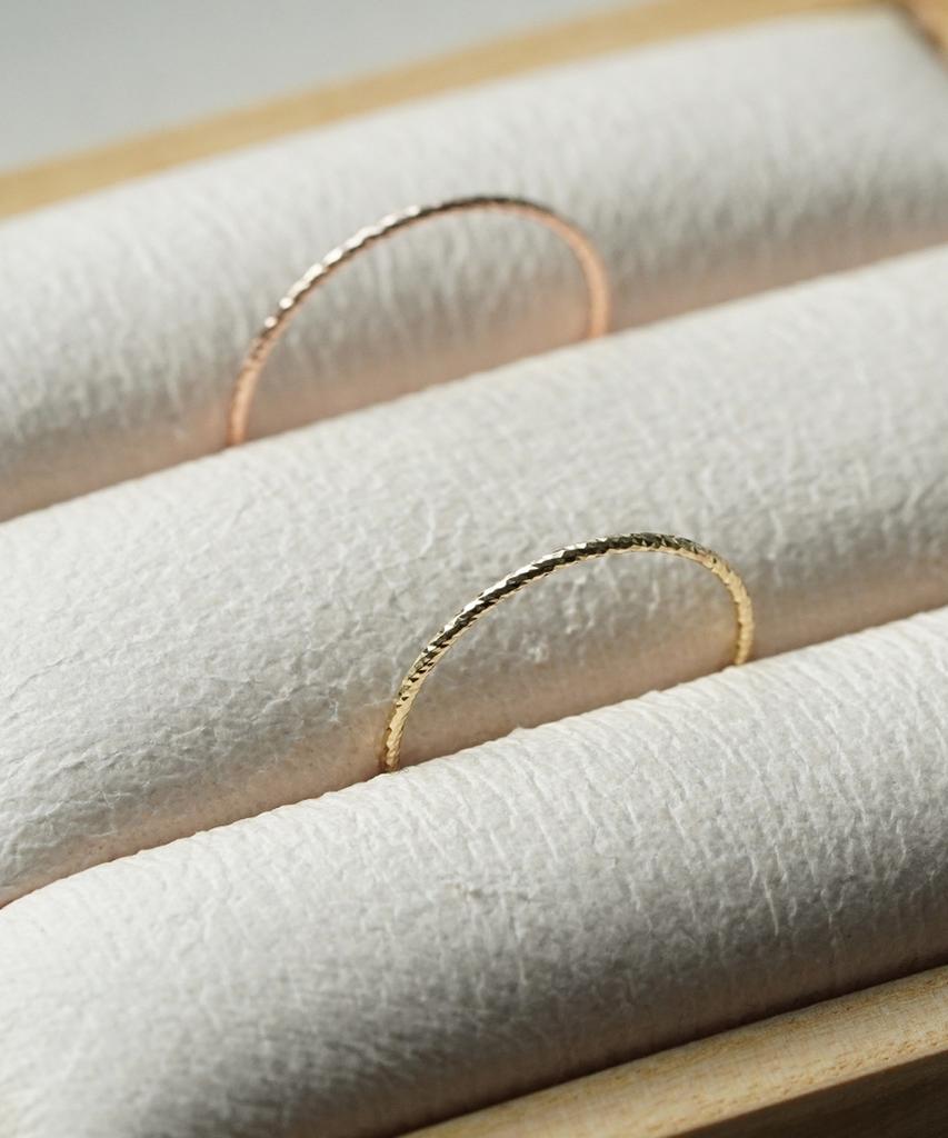 Alleun 14K 18K Золотое Кольцо Скрученная Грань Многослойное Драгоценное