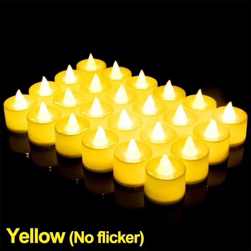 6 Piece Set Candles LED Candle Light Color Battery Powered Flameless Cup Simulation Wedding Birthday Party Home Lighting Lights