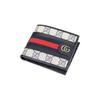 Gucci Ophidia Logo Stripe Canvas And Leather Card Holder Wallet Men Wallets Blue Beige 597606-96IWN-4076