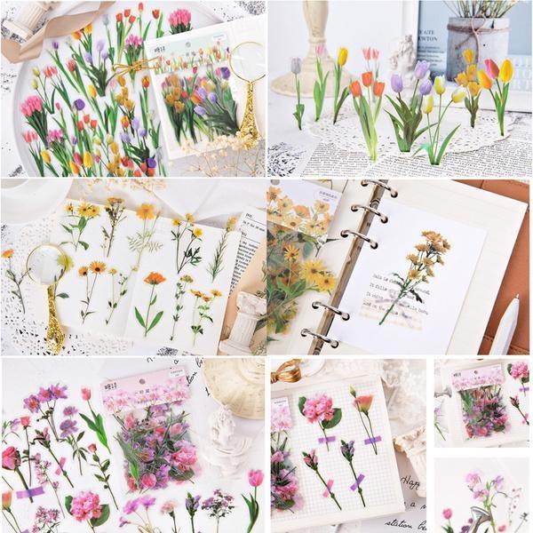 НОВЫЕ 40 шт./упак. милые наклейки с цветочным рисунком, этикетка для дневника с цветком, украшение для скрапбукинга, журнал, фотоальбом, каваи, канцелярские принадлежности