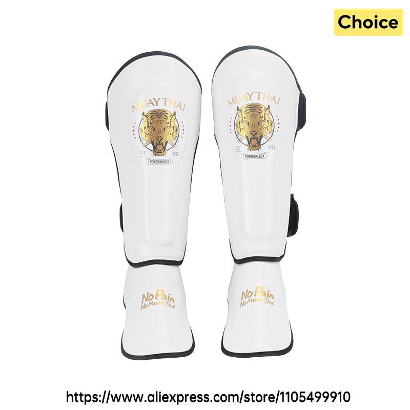 Professional Kickboxing Shin Guards Thick Shock Absorbing Foam Instep Guards Adjustable Strap MMA Sparring Boxing Leg Protector 1