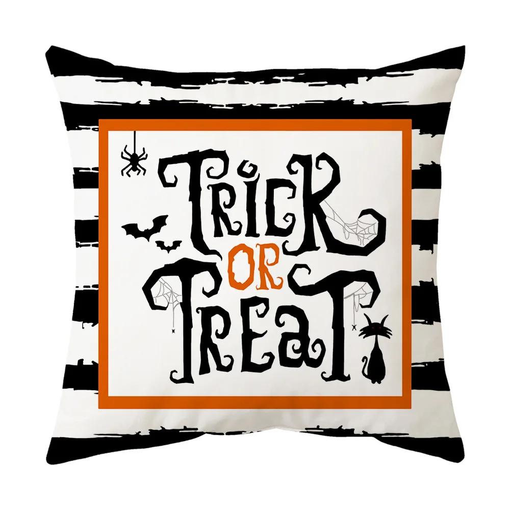 Halloween Horror Castle Spider Web Printed Cushion Cover Home Living Room Sofa Decoration Square Polyester Pillow Case