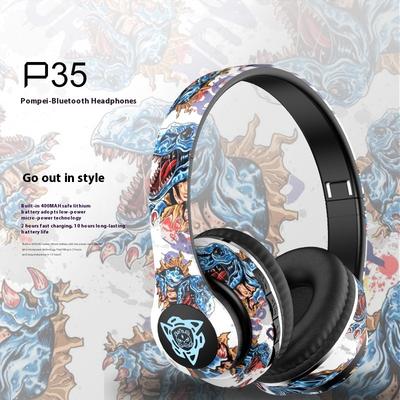 Гарнитура Bluetooth Гарнитура Беспроводная Гарнитура Guochao Graffiti Новая Светящаяся Стерео Музыка Спорт
