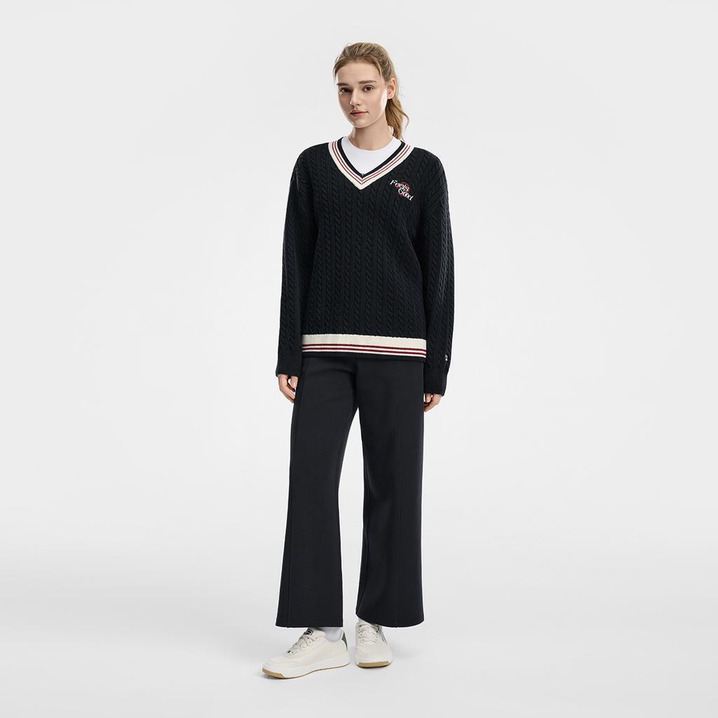 Fila Теннисная Мода Минималистичный Классический Ретро Спортивный Колледжный Стиль Повседневный Универсальный Удобный Вязаный Свободный Свитер Унисекс свитер A11U613401FNV
