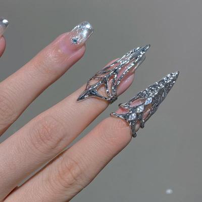 1/2 шт. Готический рок Механизм Маникюр Кольцо на кончик пальца Регулируемое Открытое кольцо для ногтя Панк Металлические Ювелирные Аксессуары Подарки для вечеринок