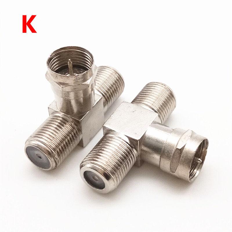 2 шт. RF штекер-мама к телевизору Мужской/гнездовой разъем-адаптер коаксиальный 90 градусов под прямым углом/прямой ТВ/F TV SAT F-TYPE