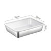 Stainless Steel Square Plate With Lid Rectangular Food Storage Pan Commercial Dish Tray Large Freshing Lunch Box Container