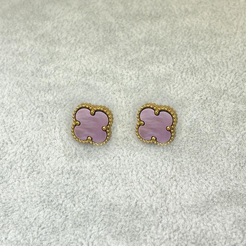 Премиальные серьги Feeling Clover из натуральной ракушки 13 мм, односторонние, простые, роскошные, модные серьги из титановой стали, без потери цвета, женские серьги