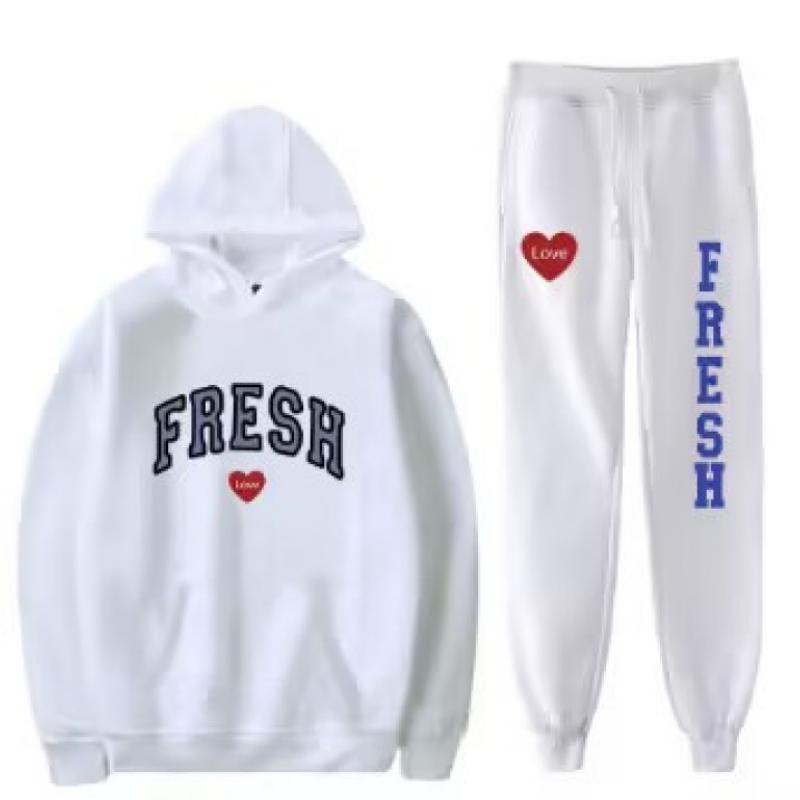 Осень/Зима 2023, новое корейское издание, красивый стильный дизайн, свободные повседневные спортивные штаны в форме сердца, комплект из двух предметов с надписью Love