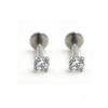 2 Pcs Stainless Steel Lip Ring Piercing Jewelry Charms Rhinestone Lips Studs