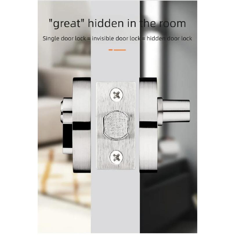 Concealed Wooden Door Locks Single Double-Sided Home Security Privacy Latches for Bedroom Hallway Auxiliary Hidden Door