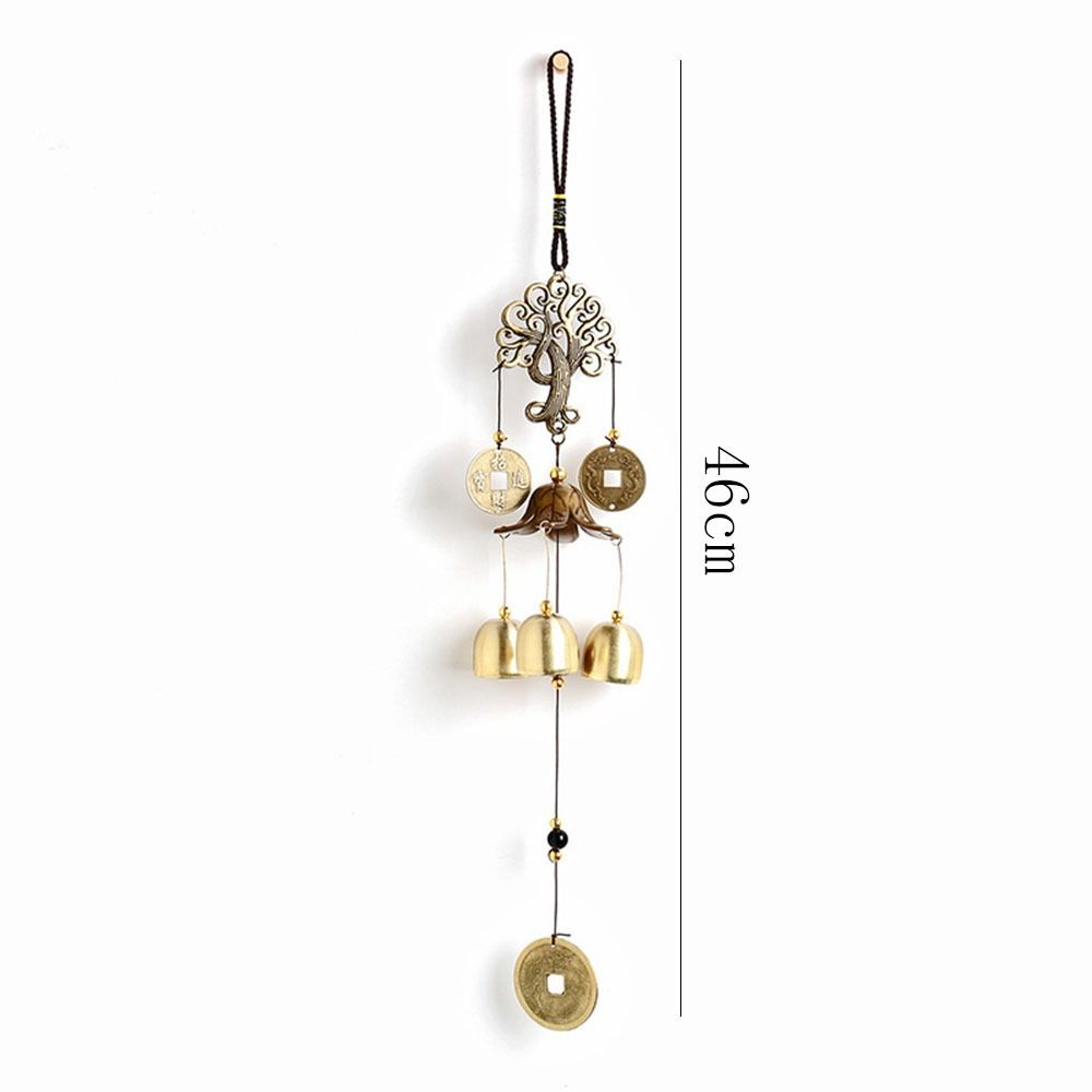 Realistic Metal Money Tree Bell Fortunate Fortune Tree Wind Chimes Bell Courtyard