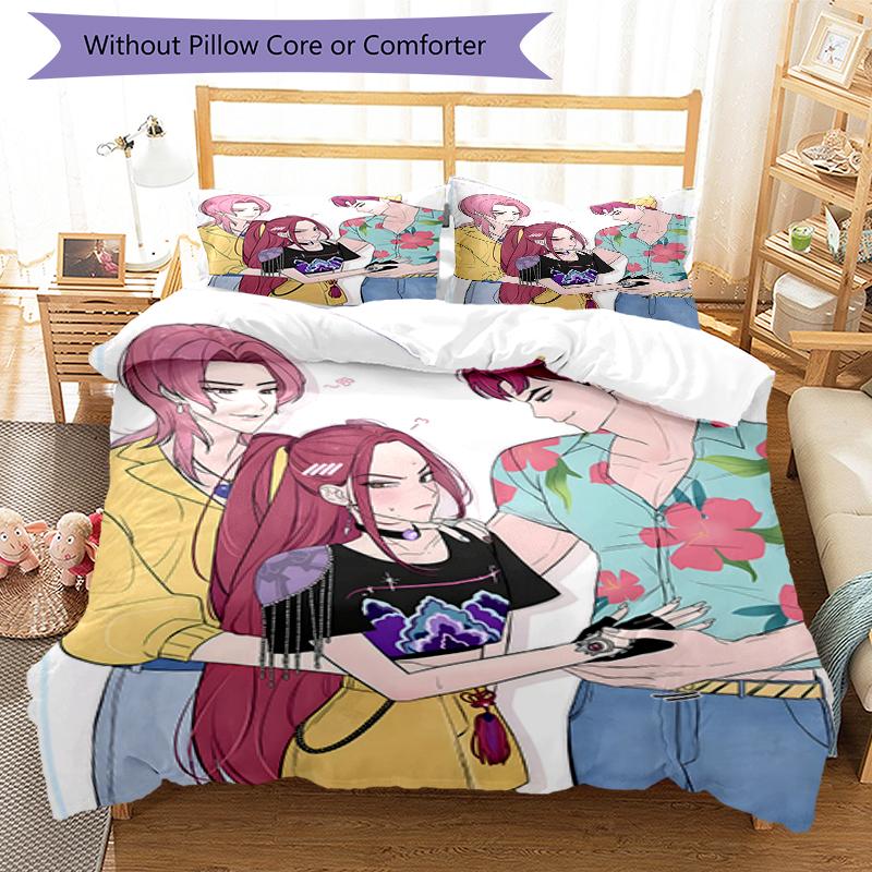 3pcs KPop Demon Hunters27 Design Cover Set - HD Printed Bedding with 1 Cover and 2 Pillowcases - Perfect for Home and Dorm Decor