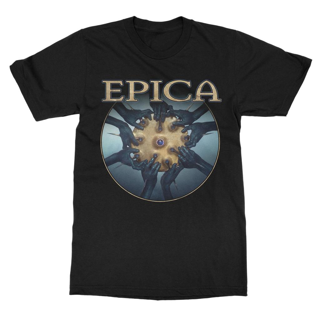 Футболка с принтом группы Epica THE QUANTUM ENIGMA Хлопковая графическая футболка Унисекс Женская Летняя уличная одежда Топ