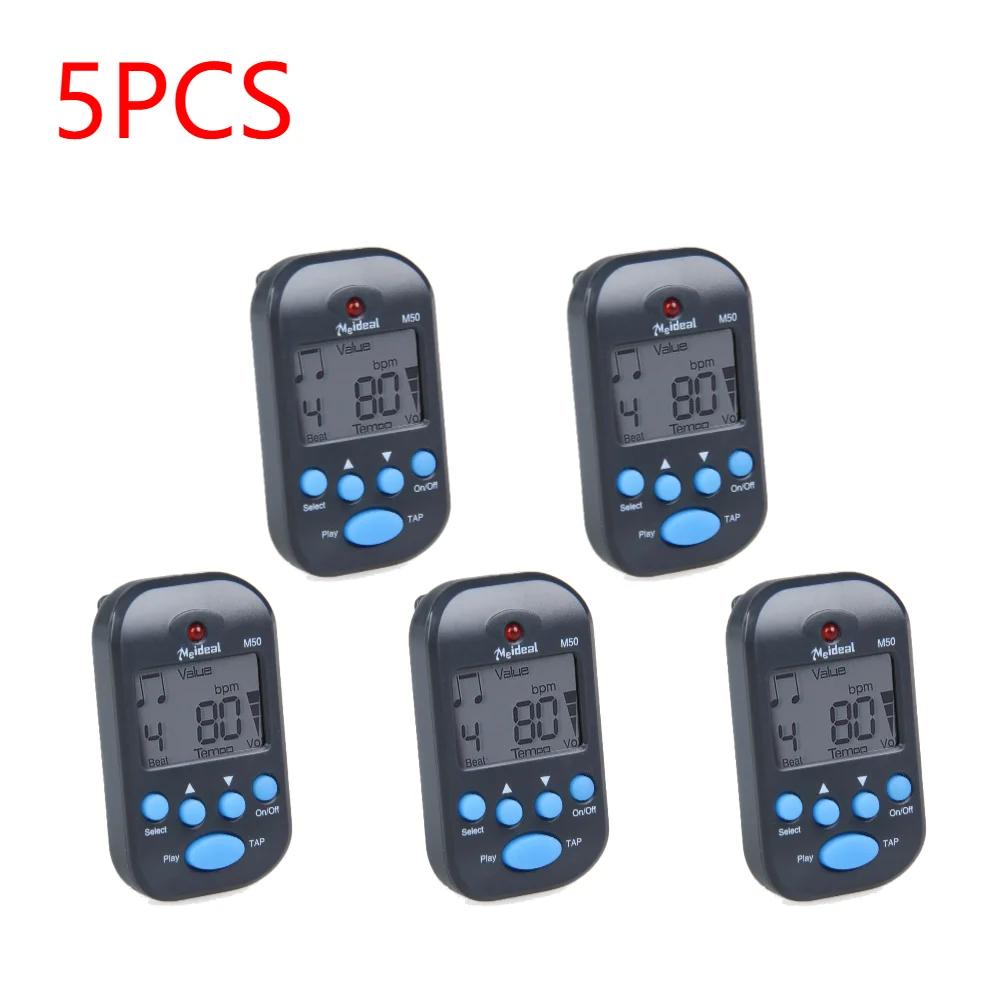10-1PCS M50 Mini Musical Metronome LCD Clip-on Dual-channel Digital Tuner Metronome Guitar Piano Metronomo Practical Accessories